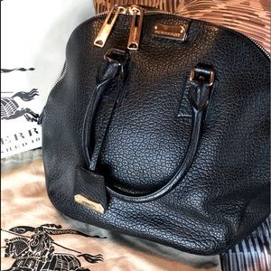 Burberry orchard black grained handbag satchel